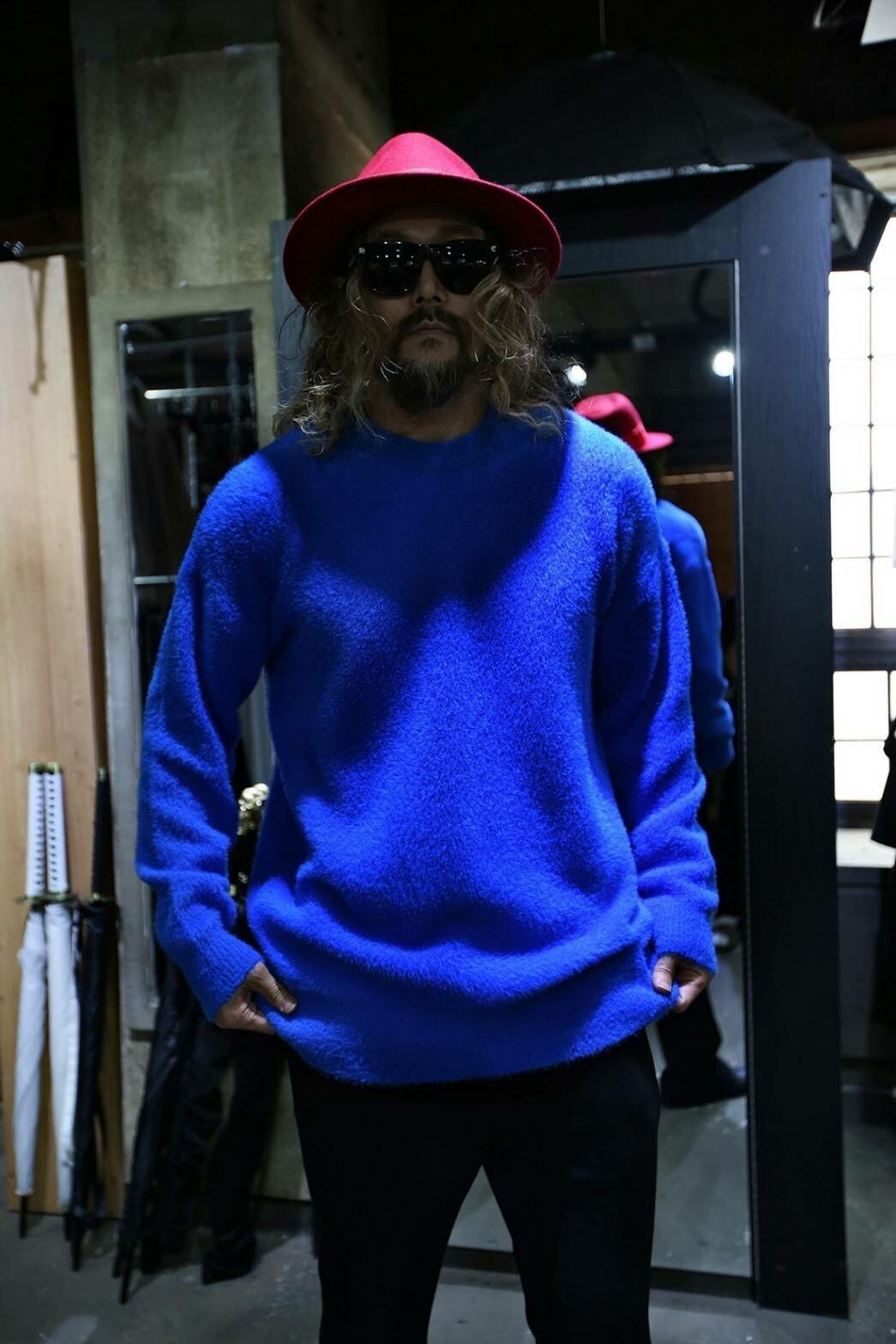 (韓國獨家特價)馬海毛柔軟寬鬆圓領針織衫