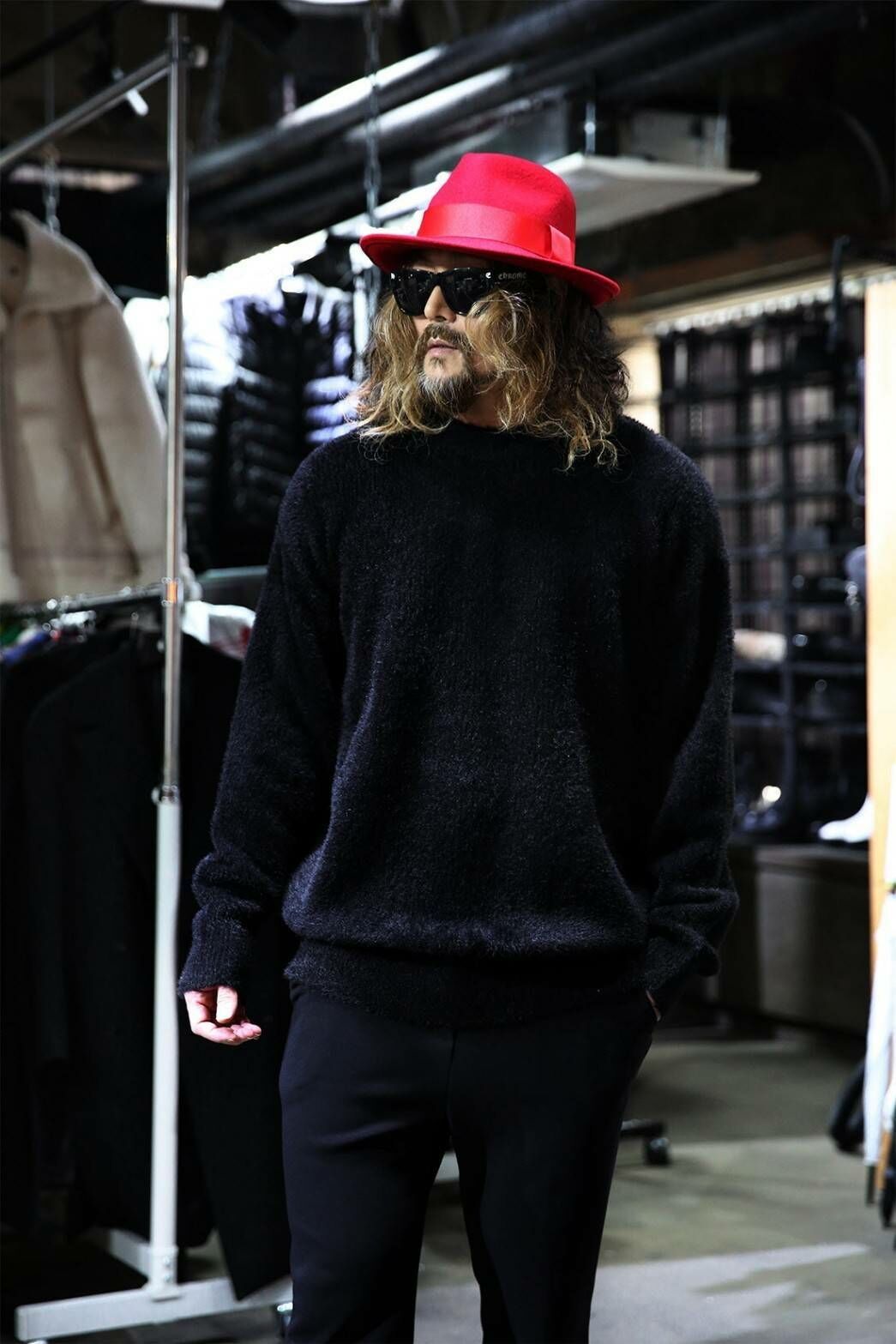 (韓國獨家特價)馬海毛柔軟寬鬆圓領針織衫