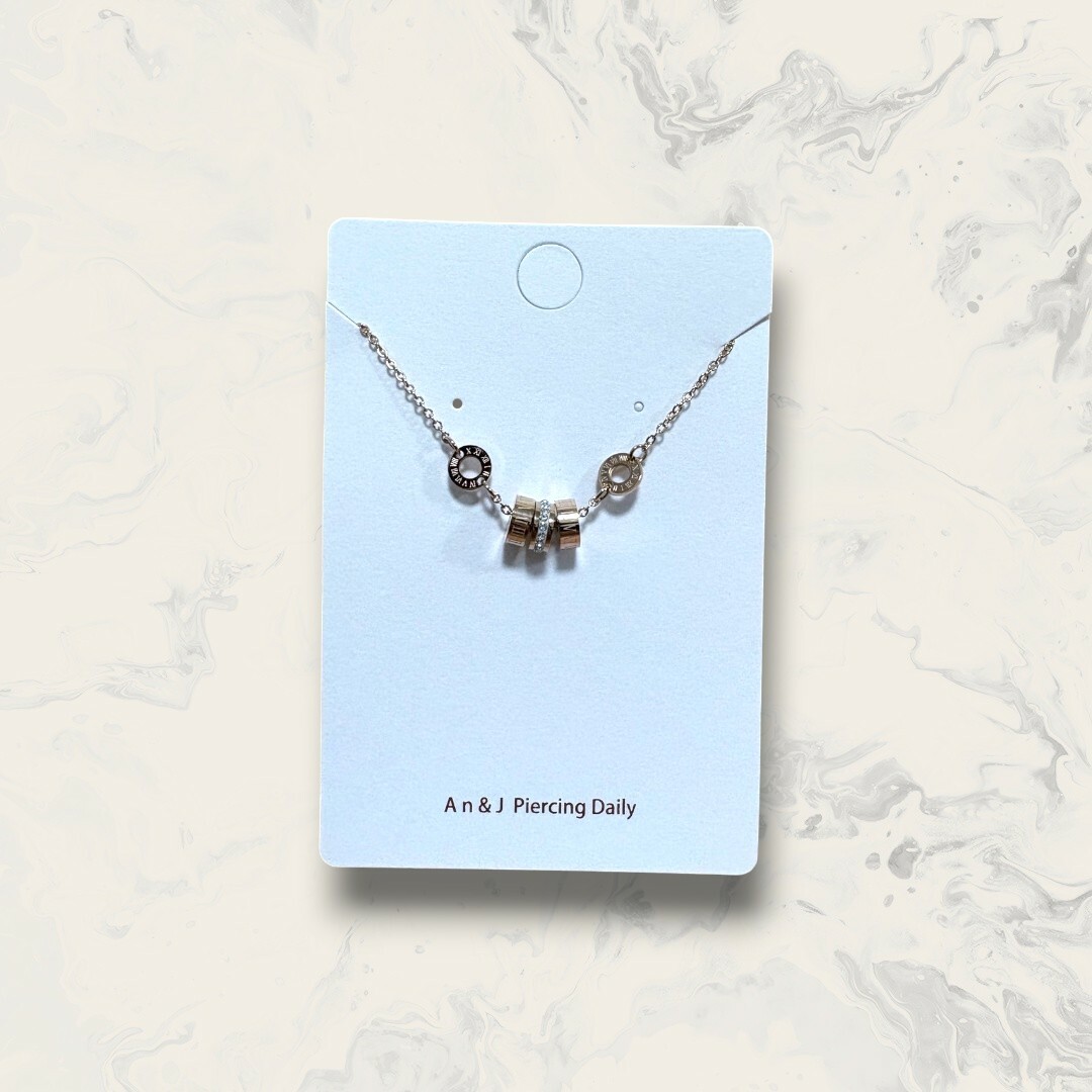 合金手鍊 排列羅馬環+線鋯環