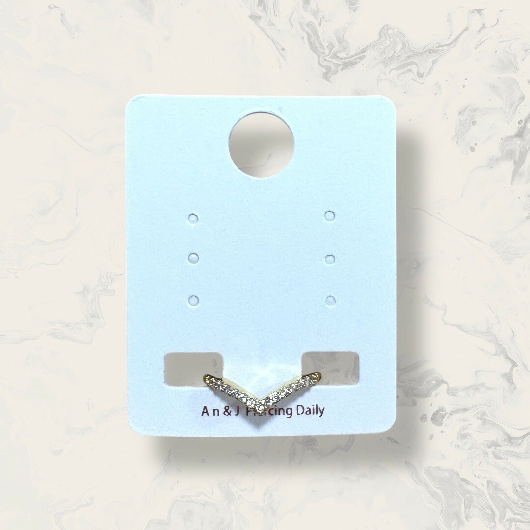 韓版戒指 - 線鋯V字