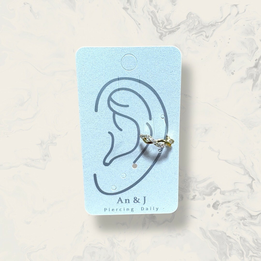 韓國直送耳骨夾 單線鋯麻花