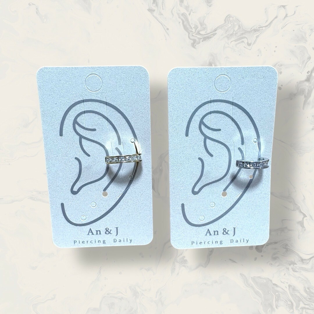 韓國直送耳骨夾 排列方鋯 2色