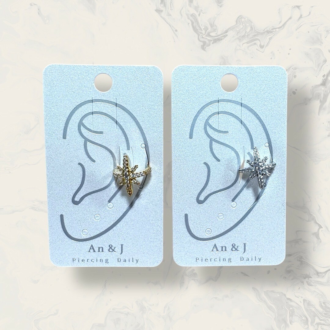 韓國直送耳骨夾 線鋯星芒 2色