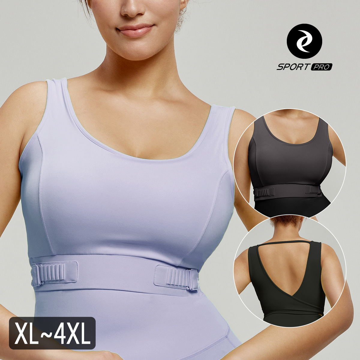 高強度大碼可調瑜珈運動機能內衣【半固定罩杯】*