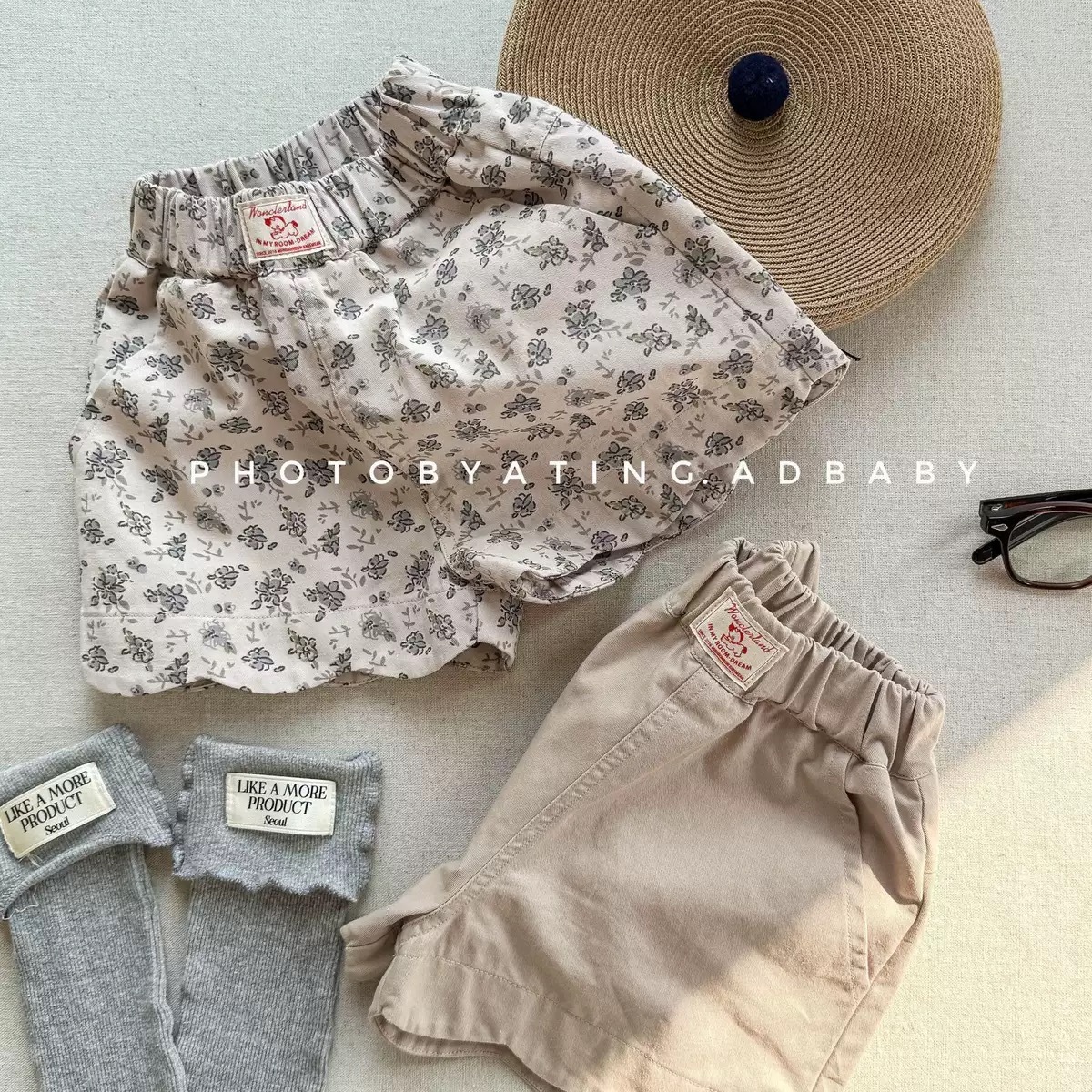 小布標波浪感短褲