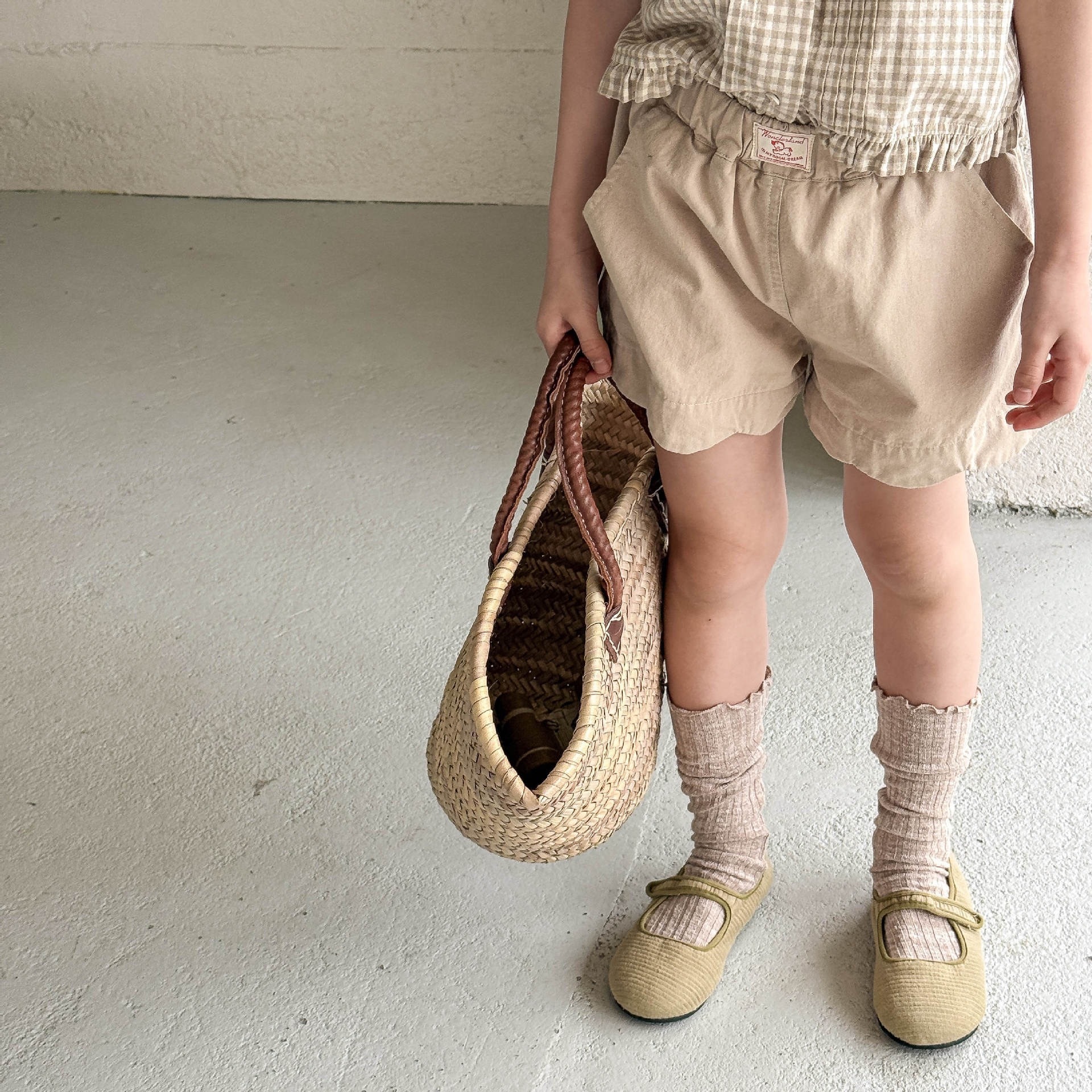 小布標波浪感短褲