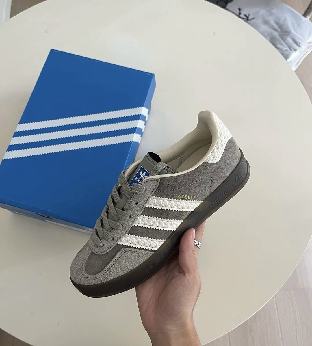 Adidas Originals Gazelle 焦糖底 德訓鞋 麂皮 復古 皮革 壓紋 岩灰