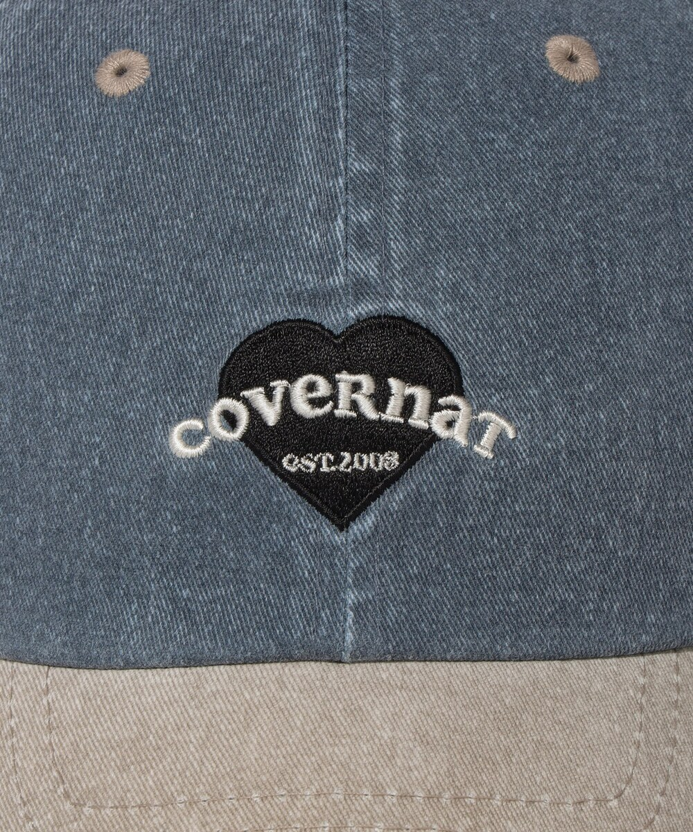 韓国人気ファッション[COVERNAT] CLOVER HEART PIGMENT BALL CAP Covernat | (W) Clover Heart Cooper Logo Heart Ball Cap