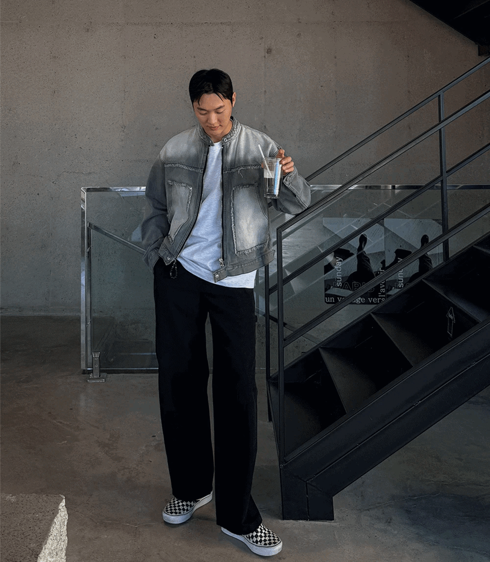 灰色水洗牛仔外套