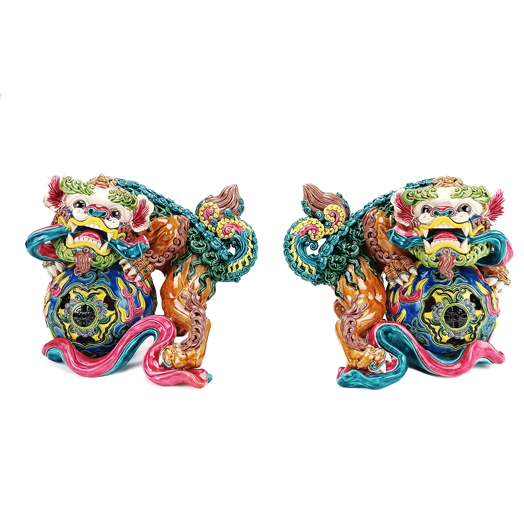 國寶級交趾陶大火獅對｜守護家園的藝術瑰寶