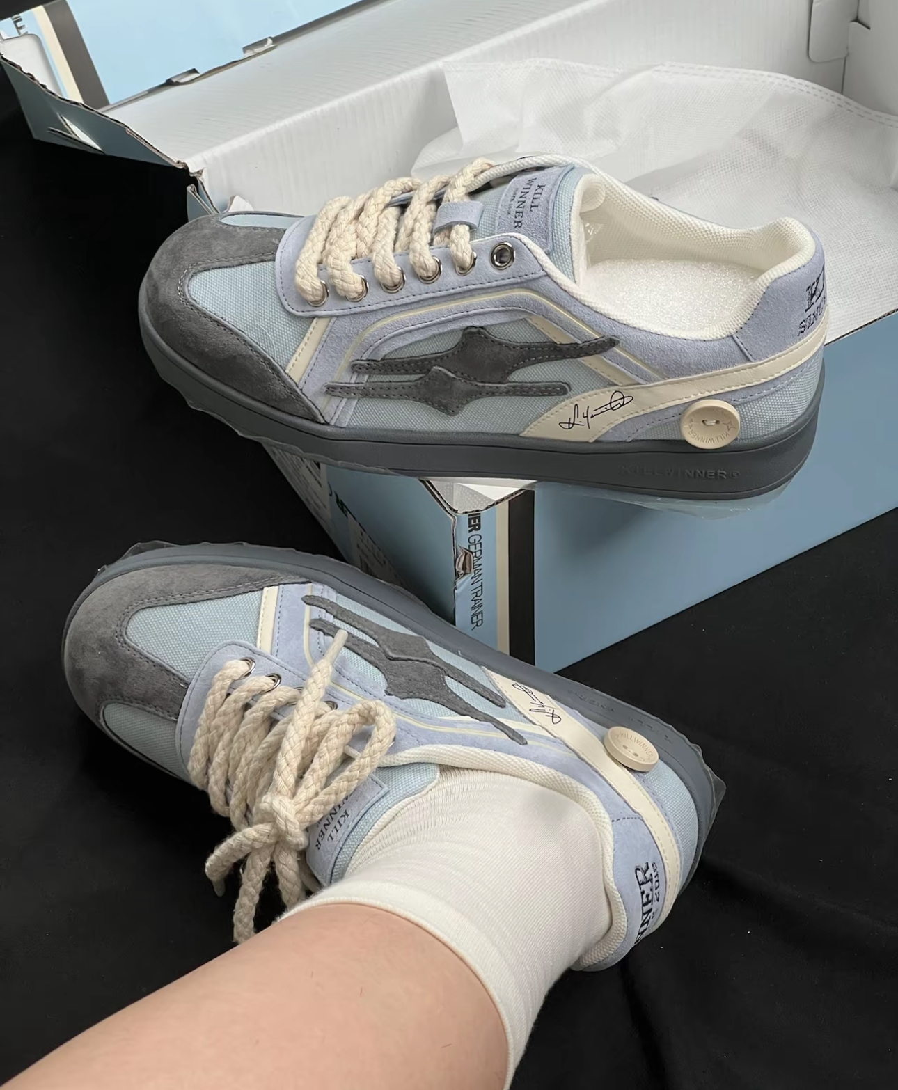 KILLWINNER SHOOTING STAR GREY 張員瑛同款德訓鞋 灰藍色