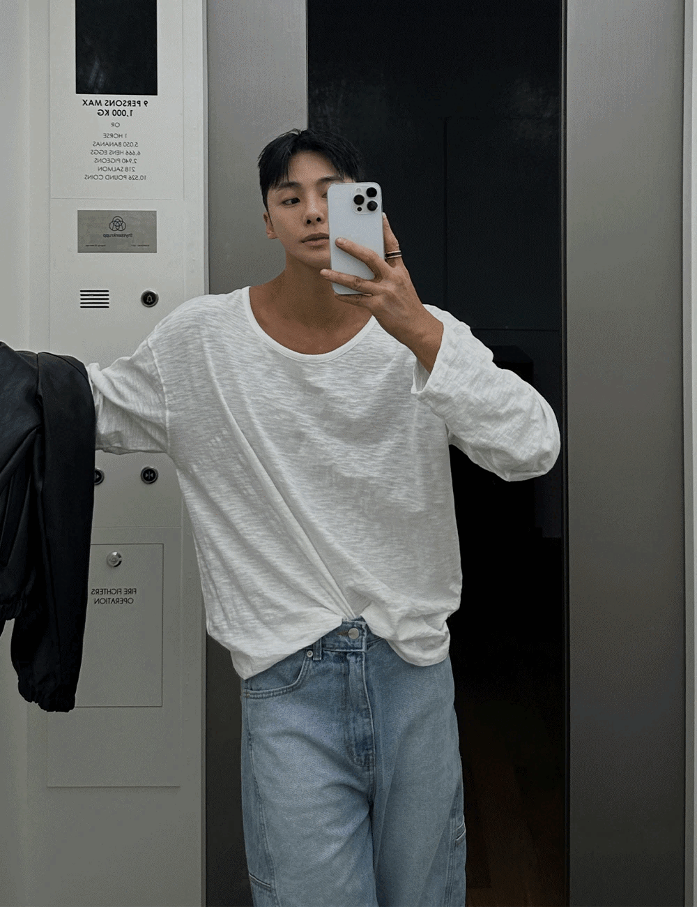 30支紗線紋理船領U領長袖T恤