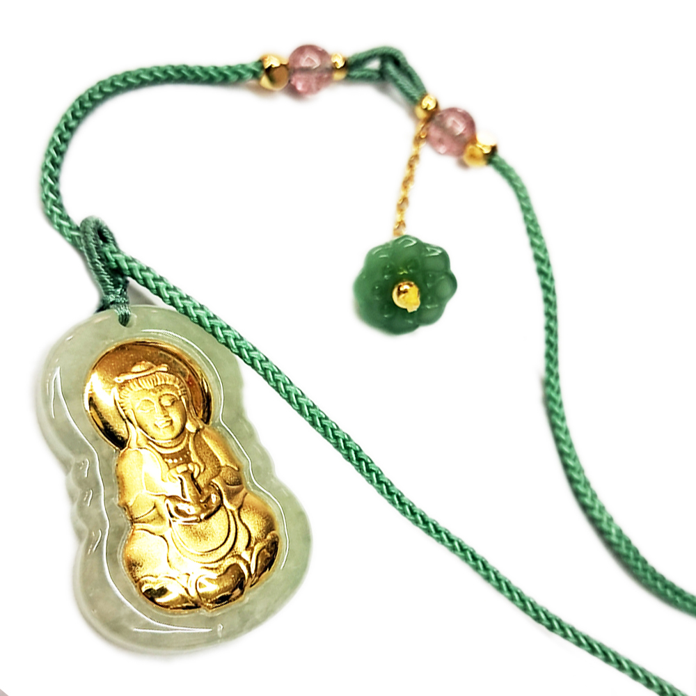 玉觀音{金箔}中國結項鍊【十方】148349