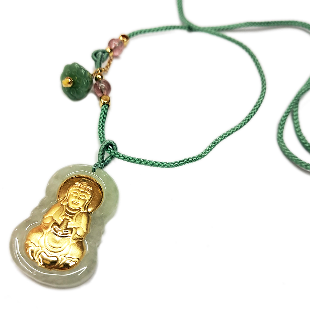 玉觀音{金箔}中國結項鍊【十方】148349