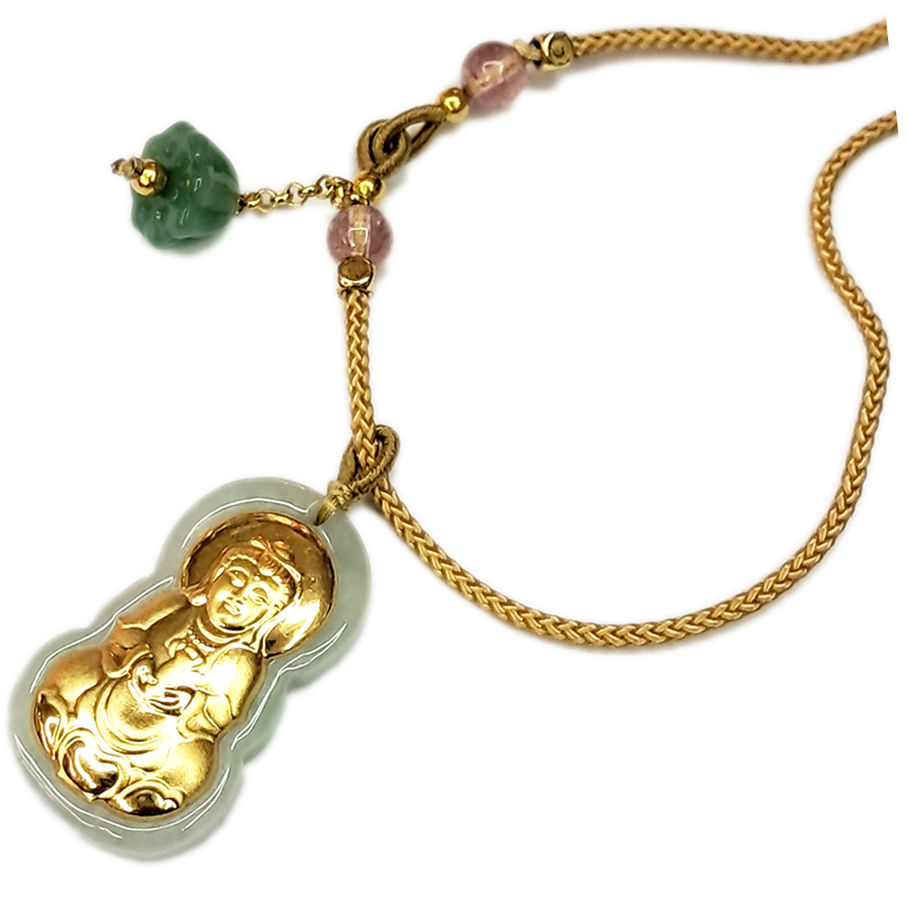 玉觀音{金箔}中國結項鍊【十方】151677