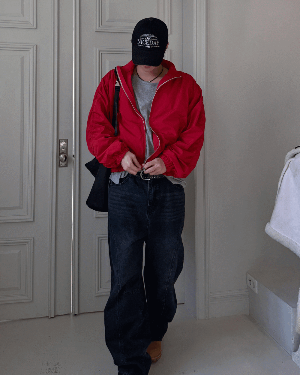 (韓國獨家特價)褶皺防風尼龍夾克外套