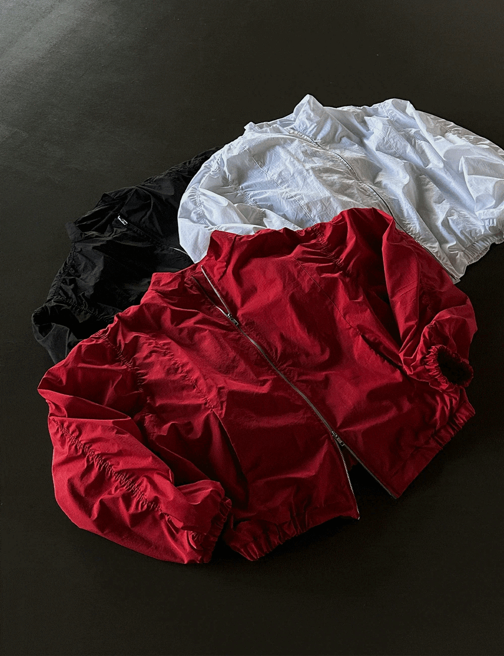 (韓國獨家特價)褶皺防風尼龍夾克外套