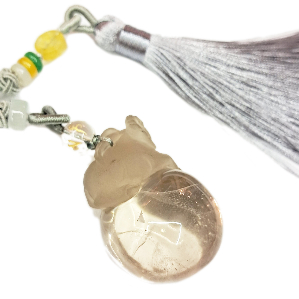 三羊開泰{天然茶晶}&玉吊飾【十方】120827