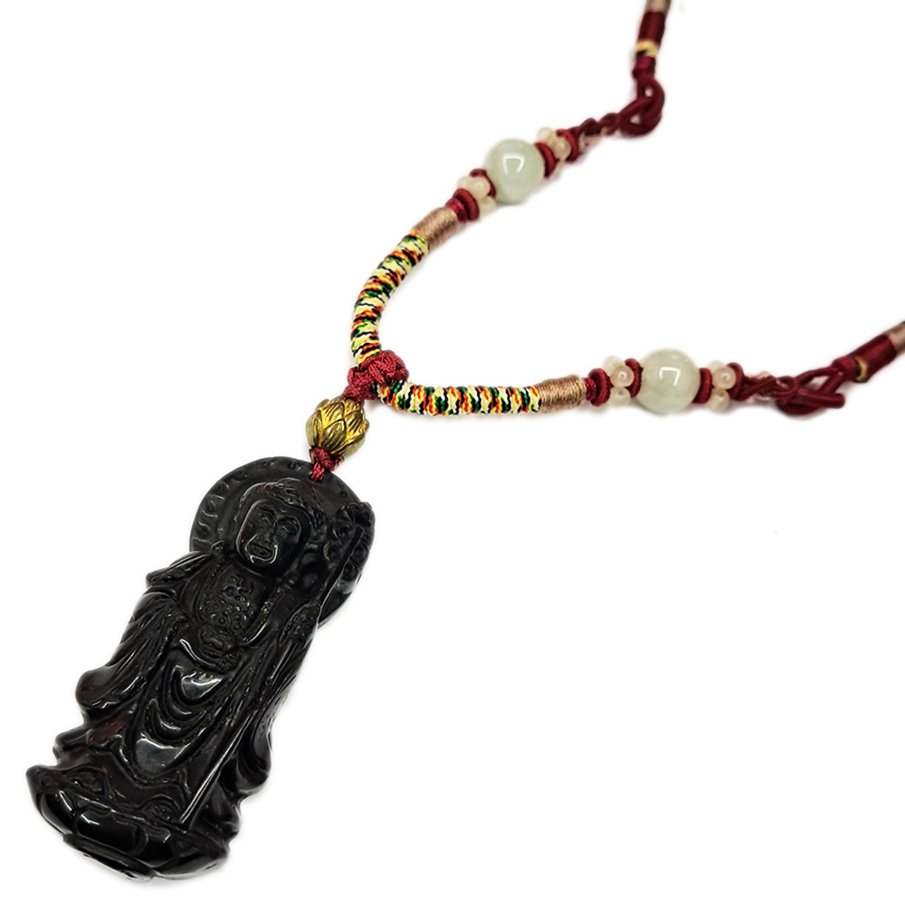 地藏菩薩{黑曜石}五色線項鍊【十方】130274