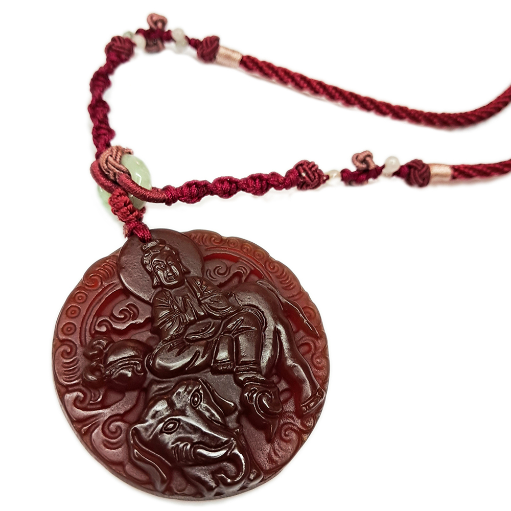 普賢菩薩{紅玉髓}中國結項鍊【十方】140160