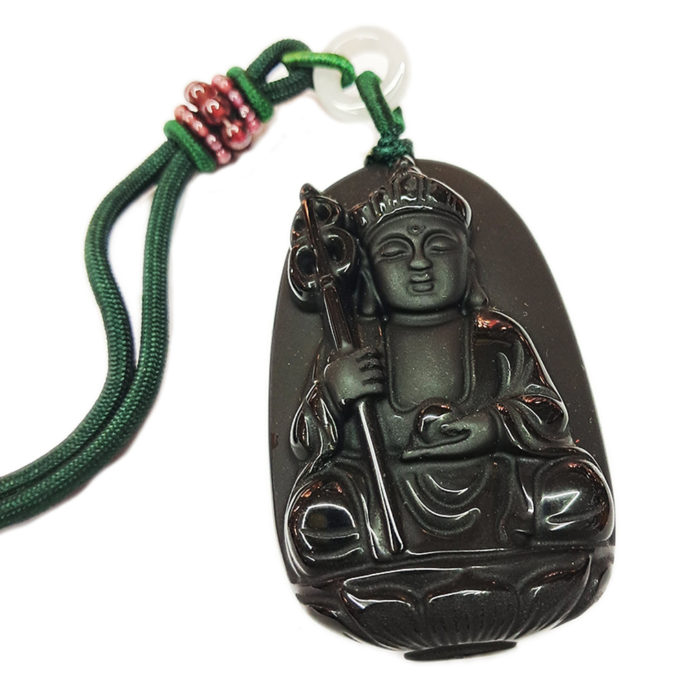 地藏菩薩黑曜石中國結項鍊【十方】142676