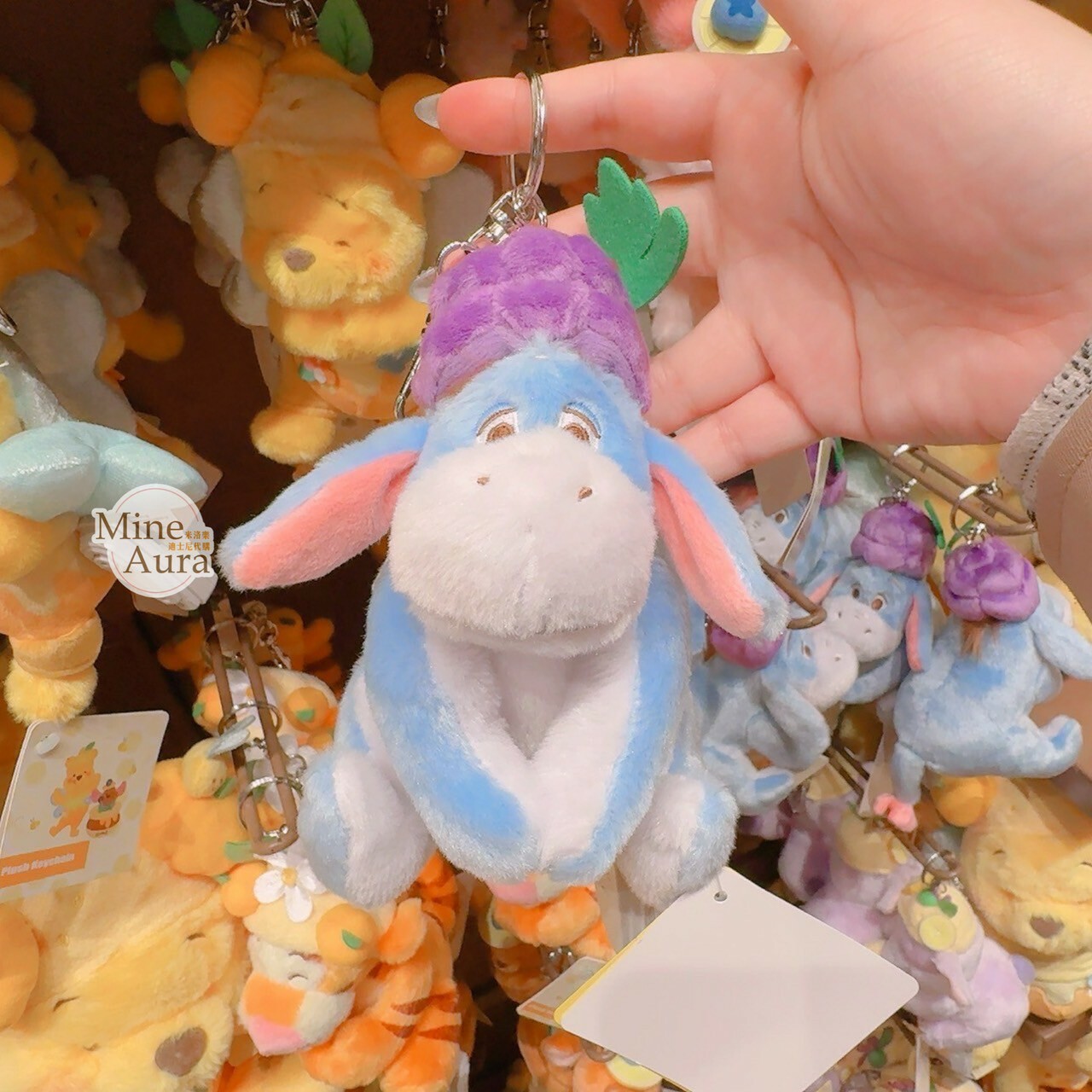 春日系列 小熊維尼 Winnie the Pooh 屹耳 Eeyore 絨毛 鑰匙圈 吊飾 -香港迪士尼樂園