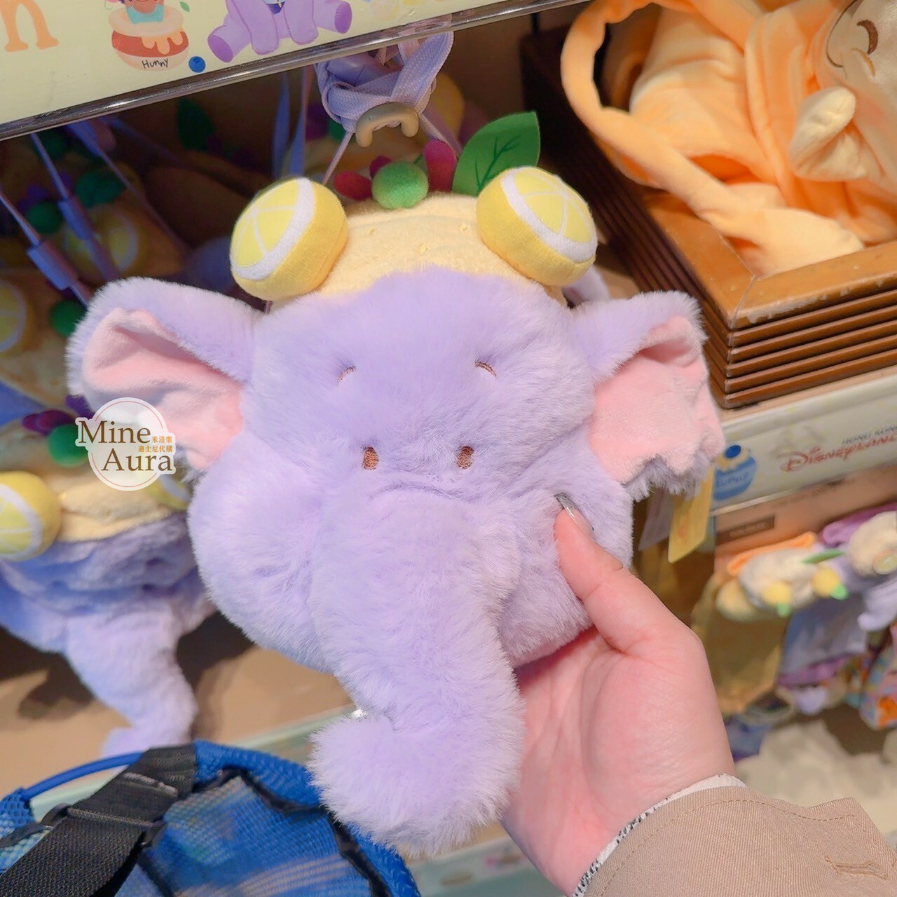 春日系列 小熊維尼 Winnie the Pooh 小象嘟嘟 lumpy 絨毛大頭 斜背 小包 -香港迪士尼樂園