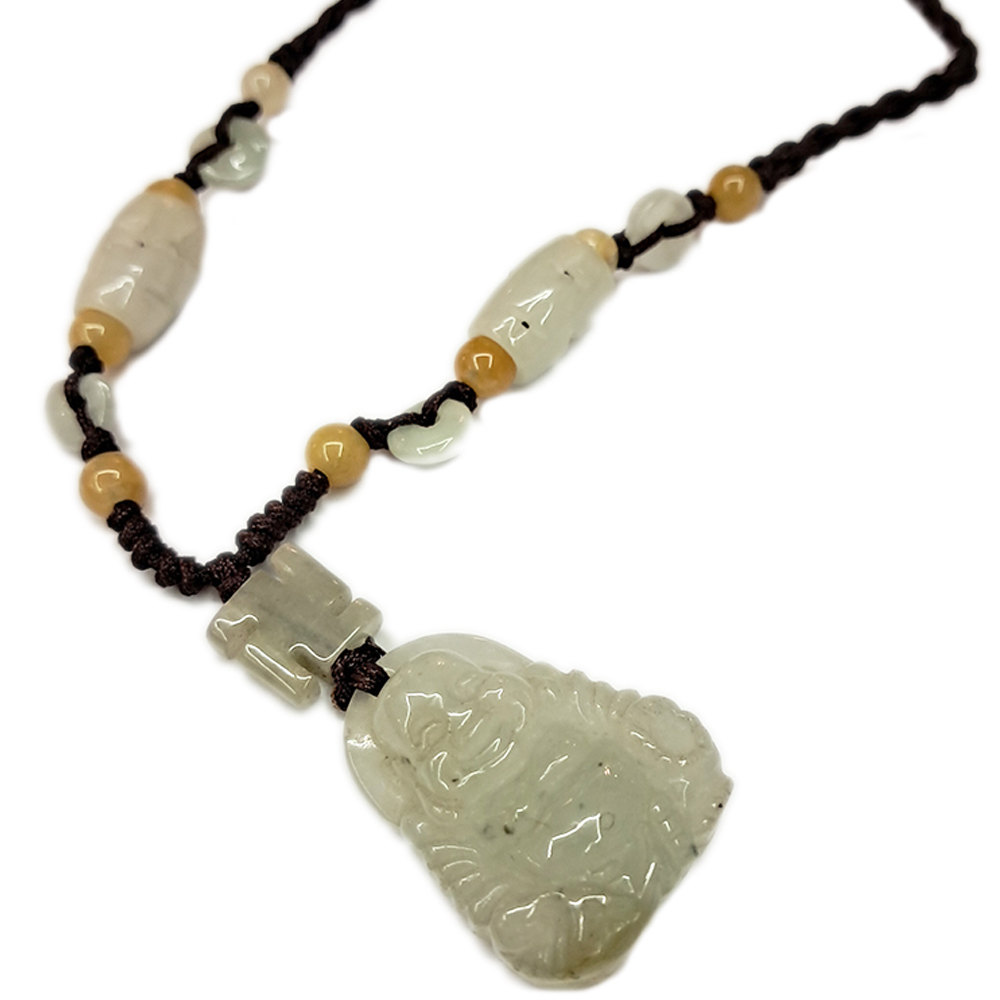 彌勒佛玉佩{微型}中國結項鍊 【十方】119996