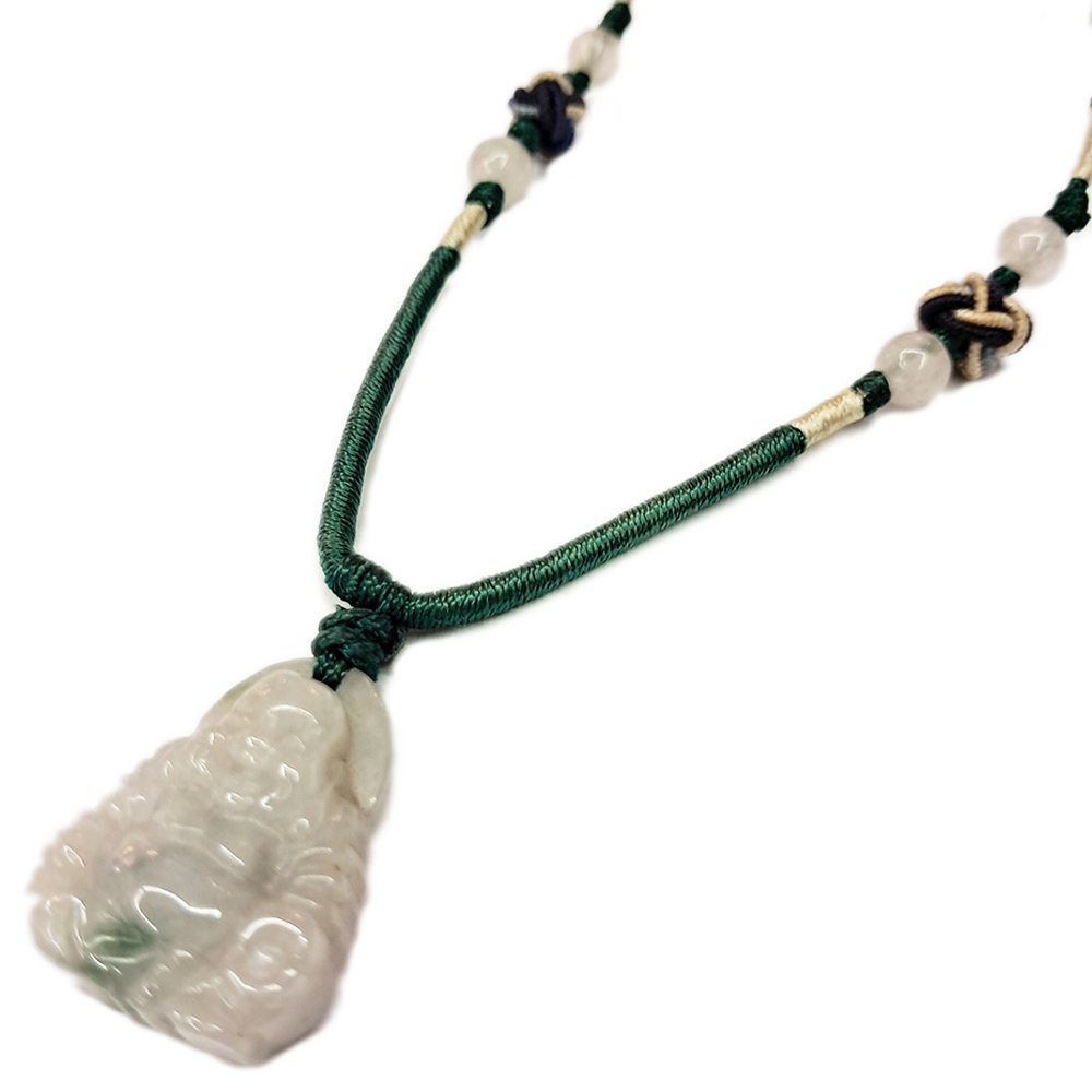 彌勒佛玉佩{微型}中國結項鍊 【十方】120415