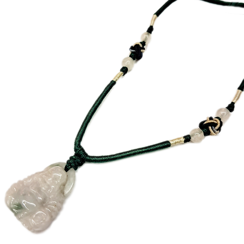 彌勒佛玉佩{微型}中國結項鍊 【十方】120415