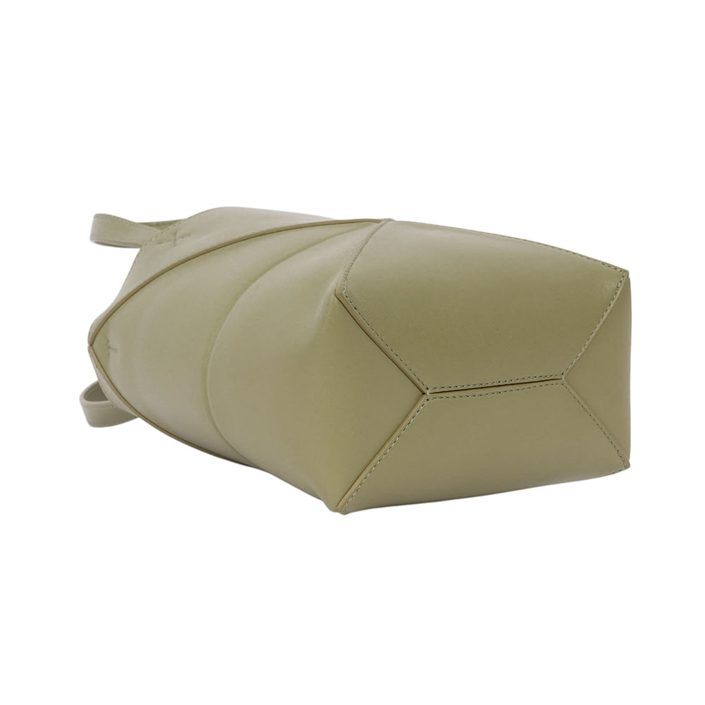 【LOEWE】Puzzle 亮面小牛皮迷你摺疊托特包(尤加利綠)A657V25X01 4787