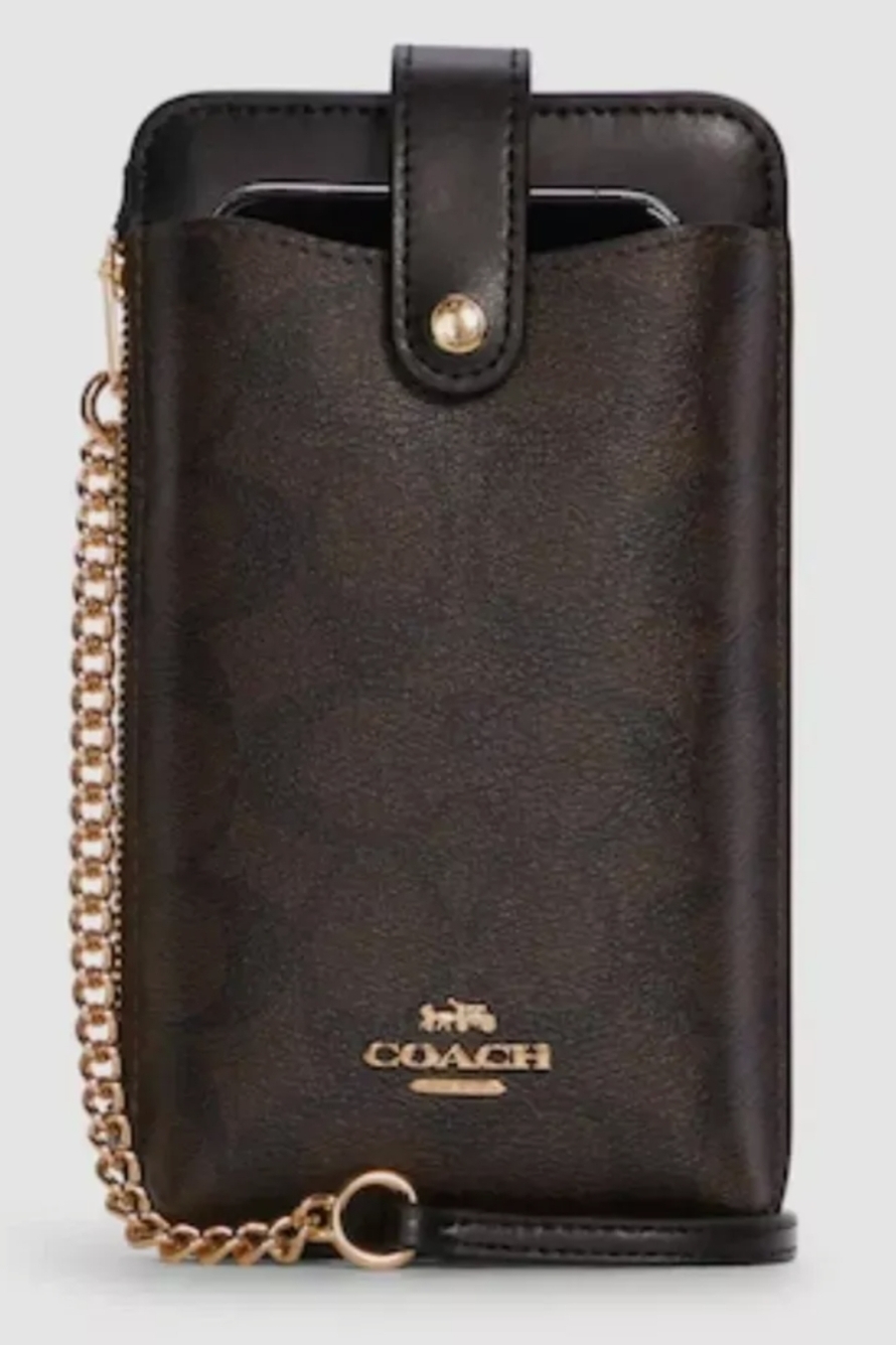 [S] COACH C7397 SIGNATURE PHONE XBODY,IM/BROWN/BLACK, 195031387906 (SCO1129)
