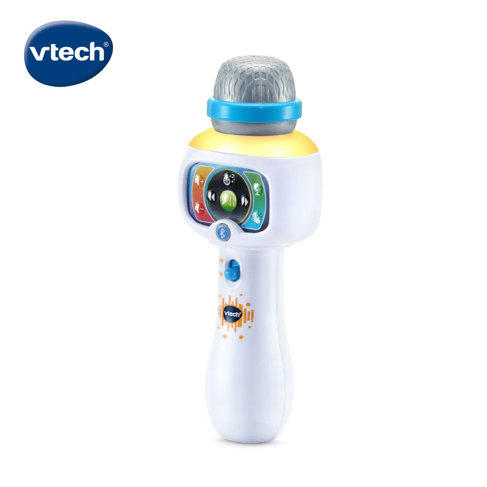 《 英國 Vtech 》 兒童歡唱藍芽麥克風-閃亮白