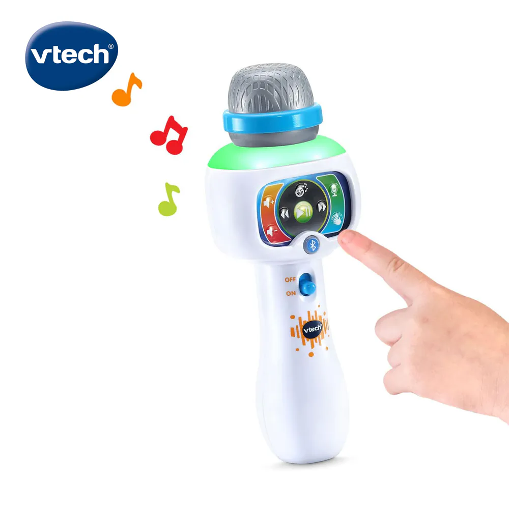 《 英國 Vtech 》 兒童歡唱藍芽麥克風-閃亮白