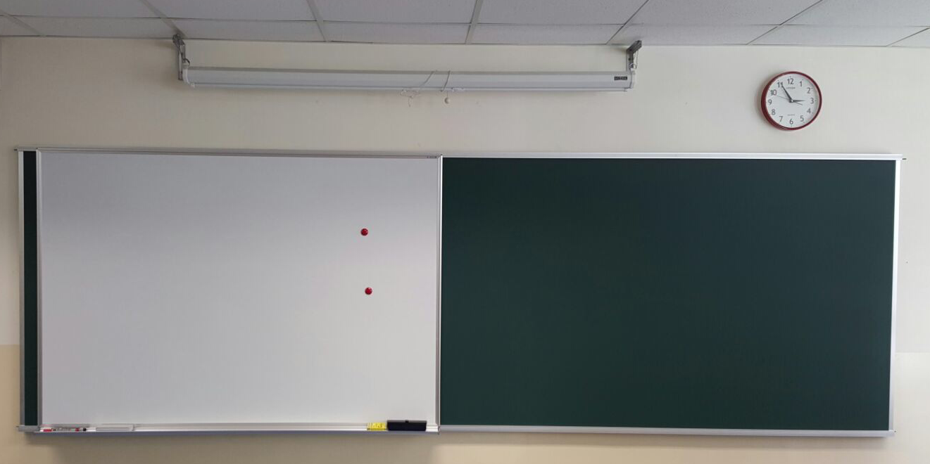 安裝實例 - 訂造組合板, 3750x1200mm 磁性搪瓷綠板 + 1700x1210mm 磁性搪瓷白板。