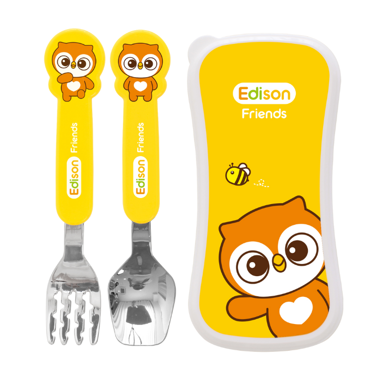 Edison Friends - 幼兒叉匙有盒套裝 (貓頭鷹)