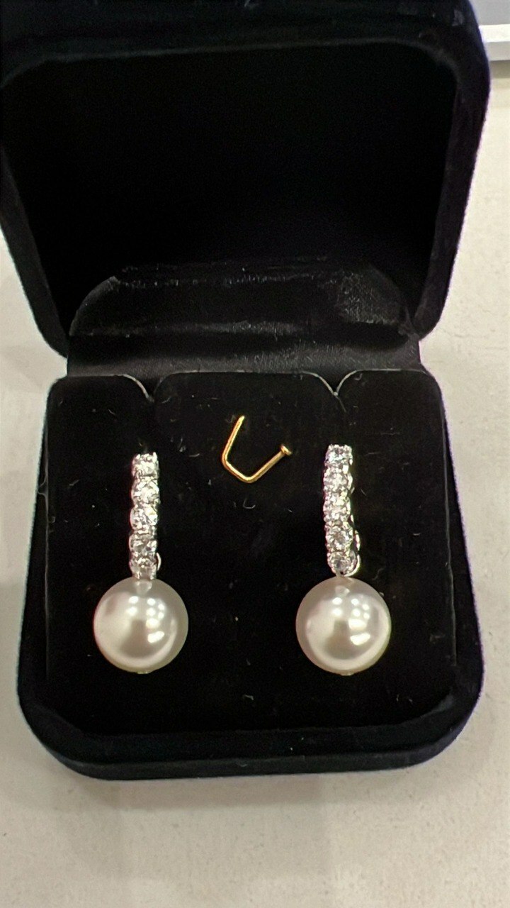 [S] GEMZ & CO RCS EARRINGS, WHITE PEARL, EA-152 (Z243)
