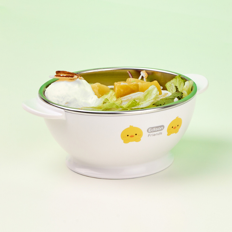Edison Friend不銹鋼飯碗 (小鴨)(白)  240ml