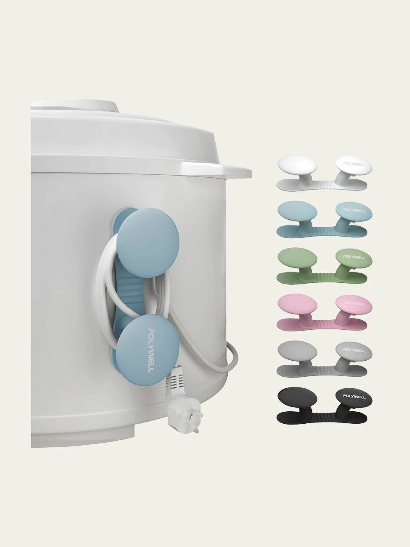 【 POLYWELL 寶利威爾 】黏貼式蘑菇收納 繞線器