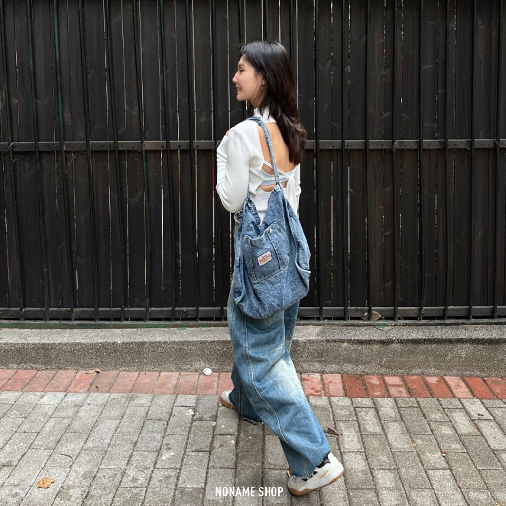 LEE 復古 牛仔 丹寧 簡約 大容量 肩背包/手提包 牛仔藍