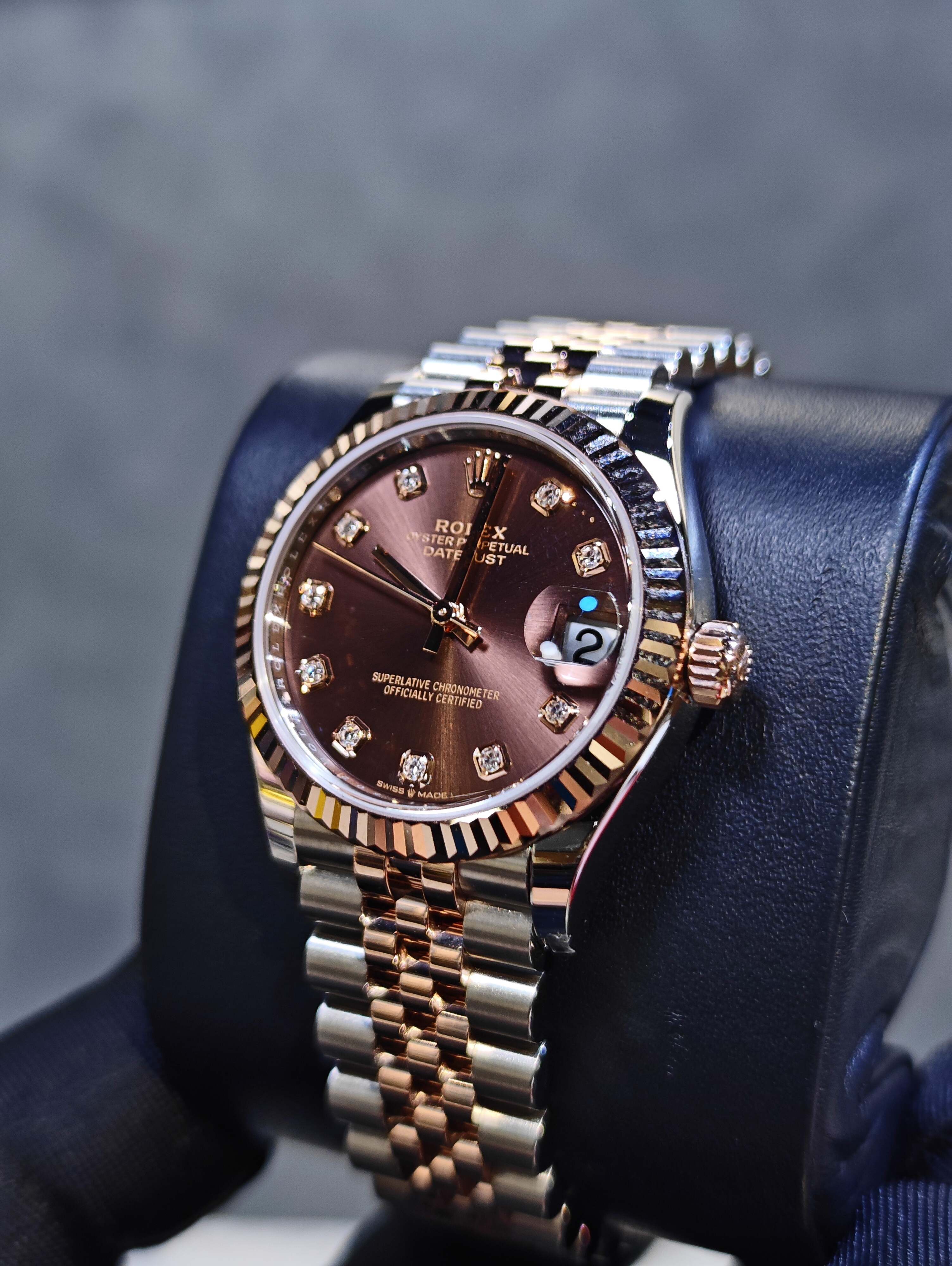 BRAND NEW ROLEX 278271 CHOCOLATE DIAL WITH DIAMOND DATEJUST 31 JUBILEE STRAP WHITE GOLD STEEL 31MM