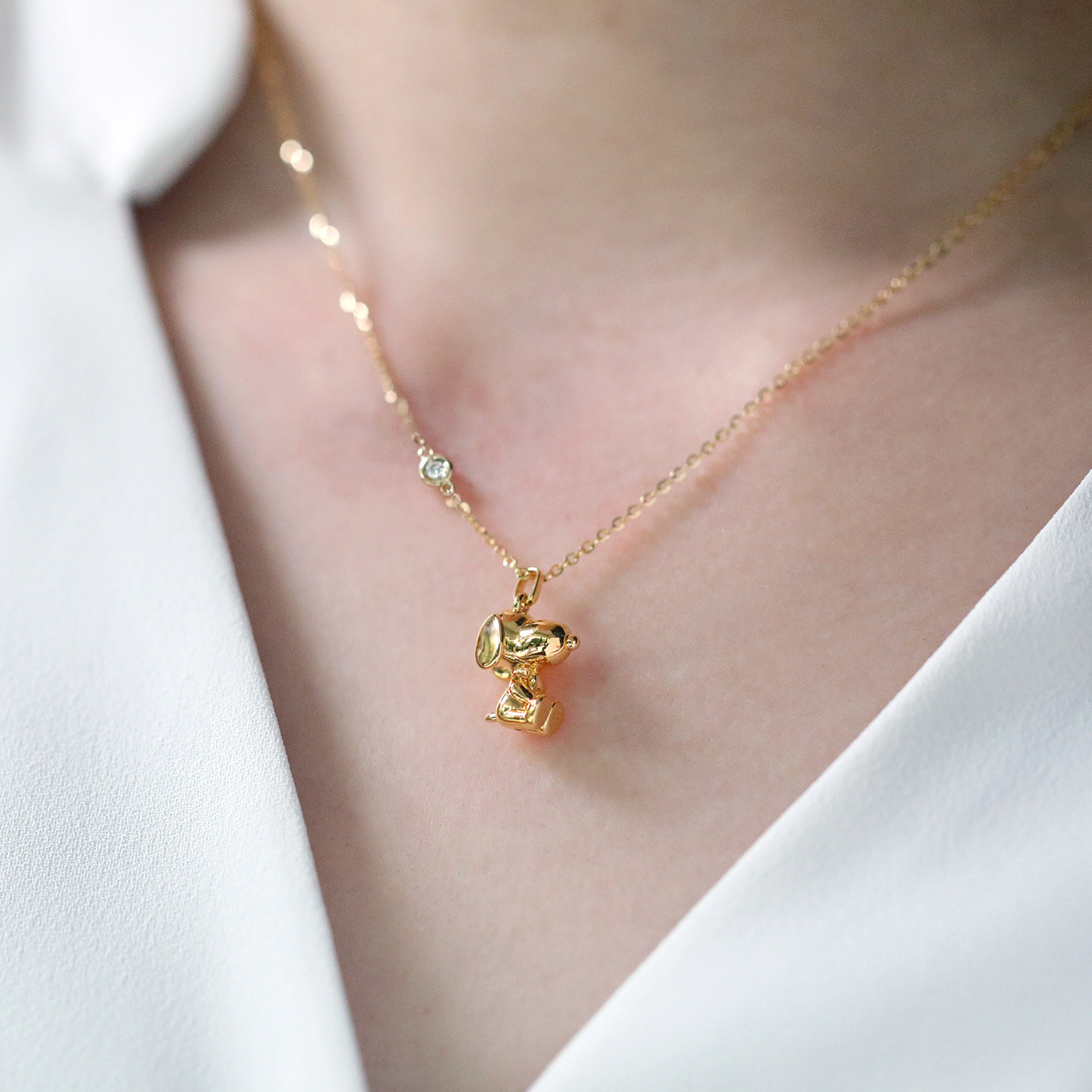 SNOOPY｜溫柔擁抱 — 3分鑽石項鍊