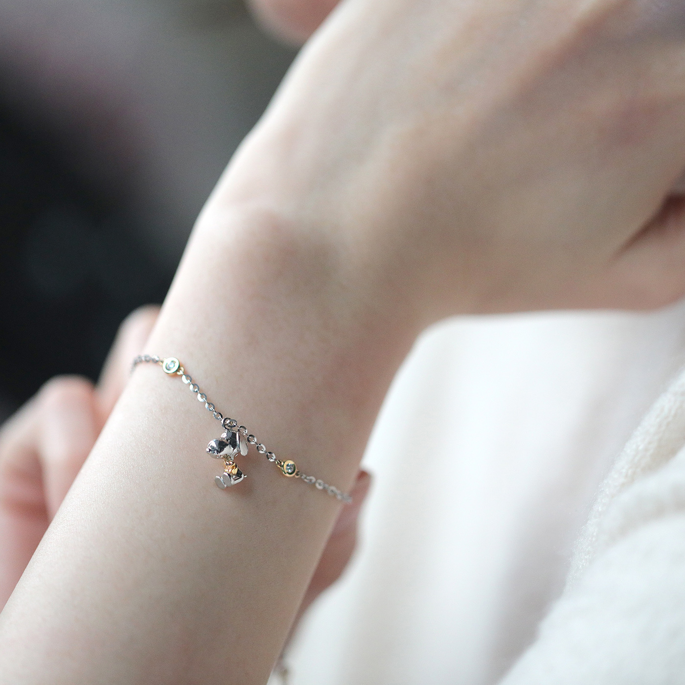 SNOOPY｜閃耀擁抱 — 6分鑽石手鍊