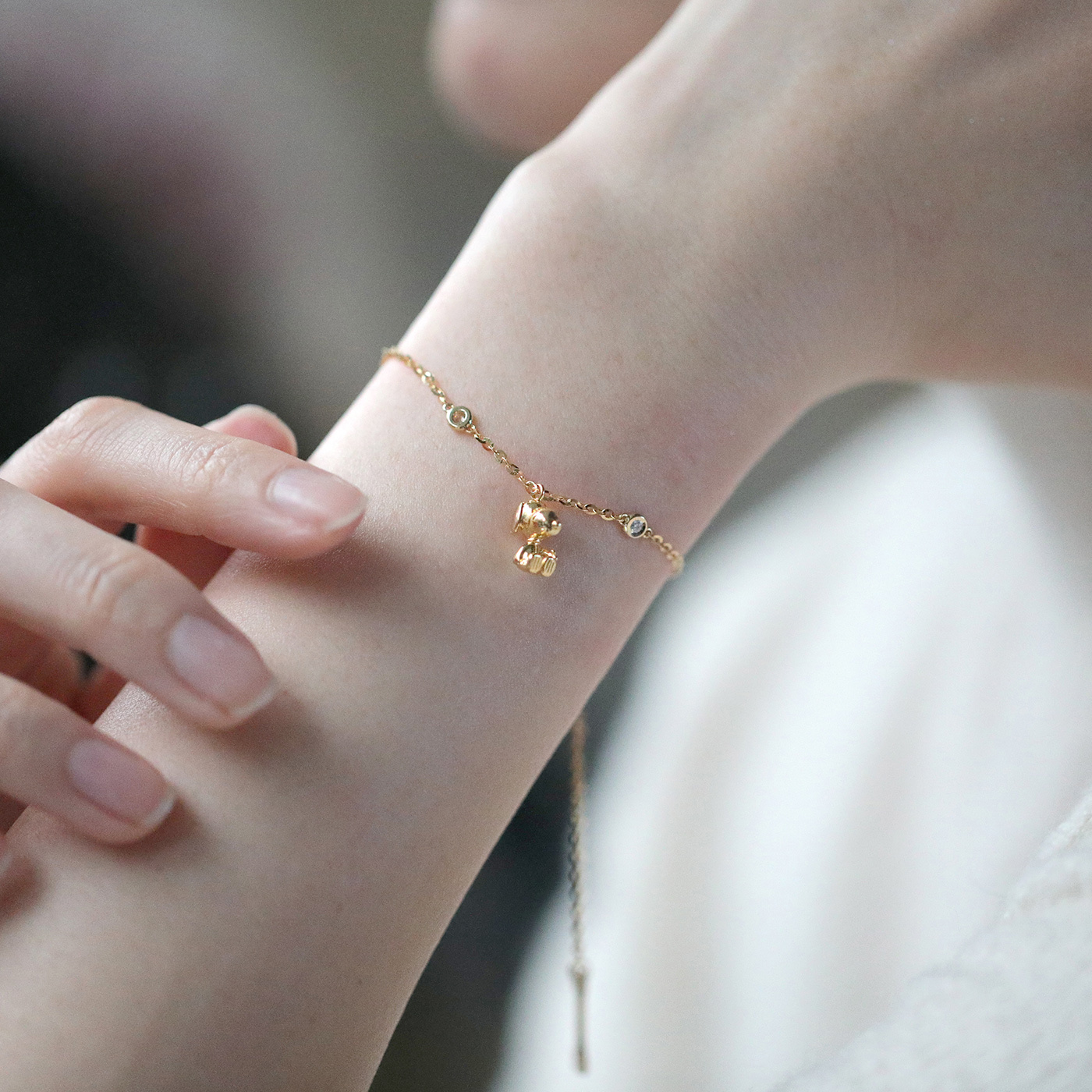 SNOOPY｜金色時光 — 6分鑽石手鍊