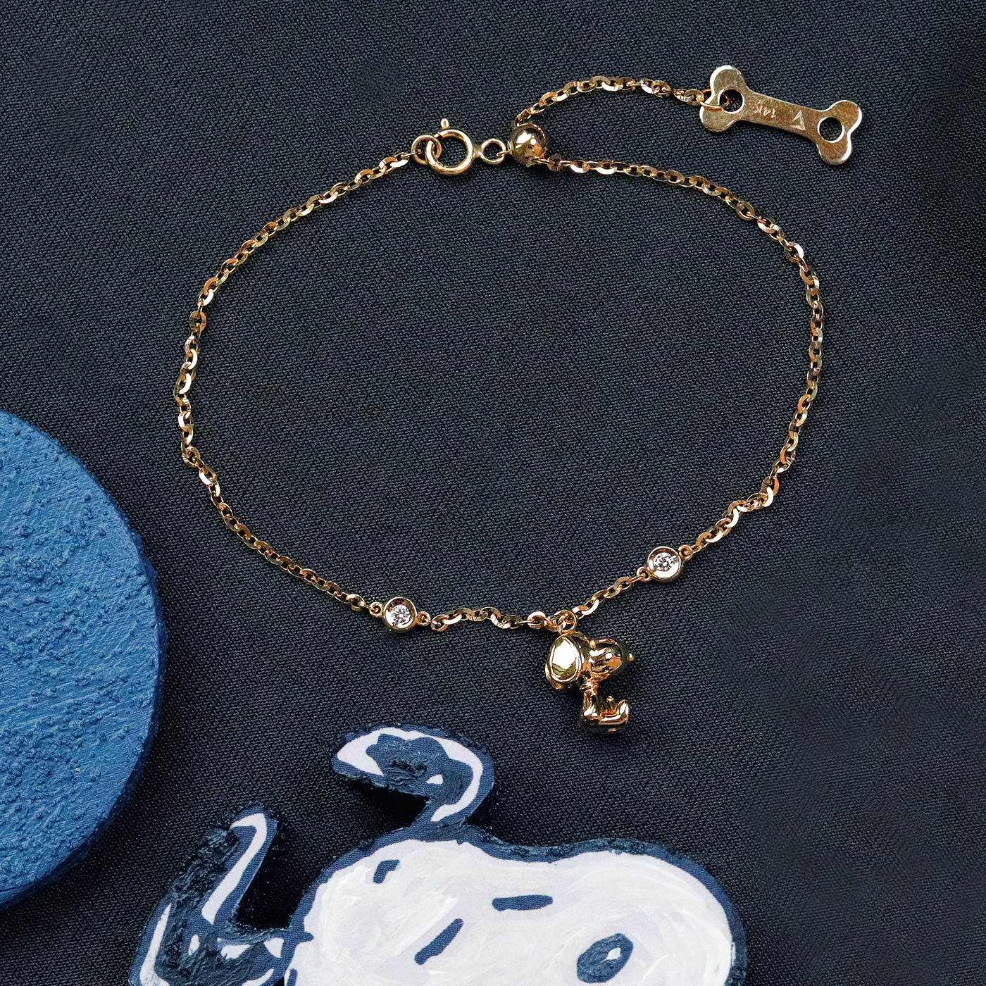 SNOOPY｜金色時光 — 6分鑽石手鍊