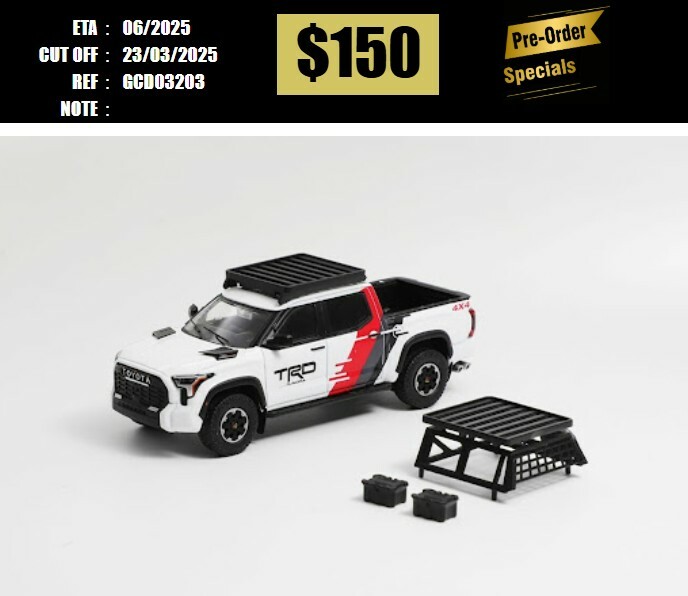PO-$150 * GCD * 1:64 TOYOTA TUNDRA PICK UP XK70 TRD PRO WHITE TRD W/ACCESSORIES [OD20/03]