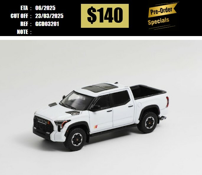 PO-$140 * GCD * 1:64 TOYOTA TUNDRA PICK UP XK70 TRD PRO WHITE [OD20/03]