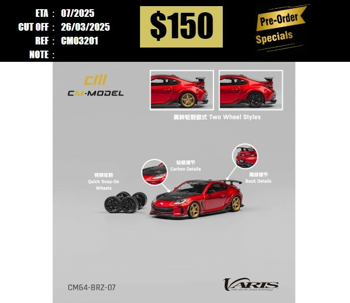PO-$150 * CM MODEL * 1:64 SUBARU BRZ VARIS ARISING-1 METALLIC RED [OD20/03]