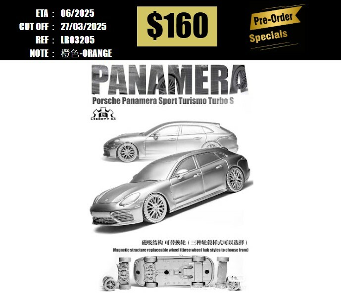 PO-$160 * LIBERTY64 * 1:64 PORSCHE PANAMERA SPORT TURISMO TURBO S ORANGE [OD20/03]