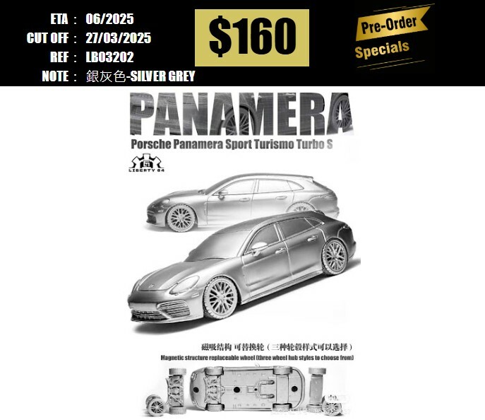 PO-$160 * LIBERTY64 * 1:64 PORSCHE PANAMERA SPORT TURISMO TURBO S SILVER GREY [OD20/03]